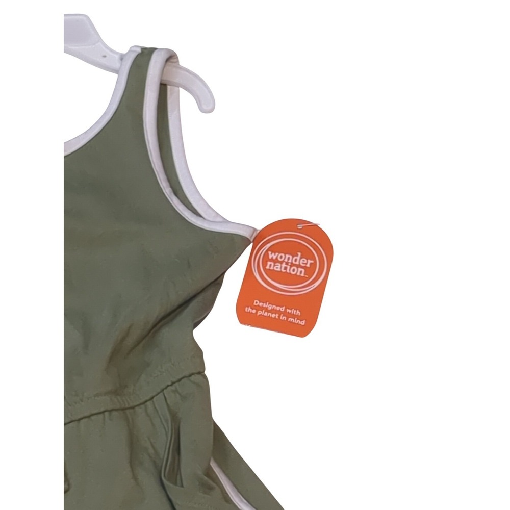 NWT Wonder Nation Win Play Romper Size S (6-6X) Terrace Green Color Pockets - Picture 3 of 6